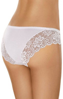 Białe bawełniane figi damskie z koronką Gabidar 105