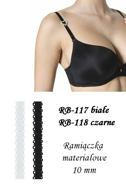 Ozdobne ramiączka materiałowe z dodarkiem koronki Julimex RB-117 RAMIĄCZKA '10 MM' KORONKA BIAŁE