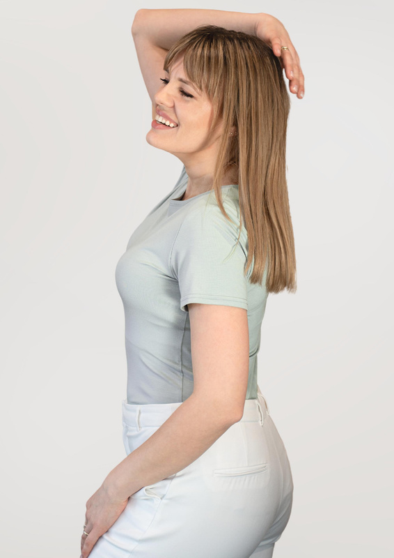 Gładka bluzka damska Babell CARLA MIĘTA