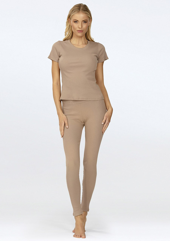 Komplet Halima - róż bawełna prążki - Dkaren