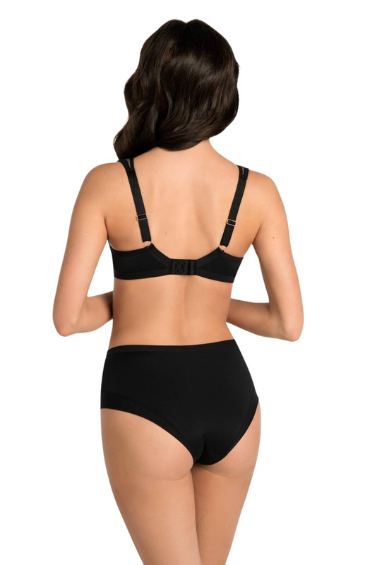 Czarne figi z beżowymi wstawkami Gorsenia K442/1 LUISSE