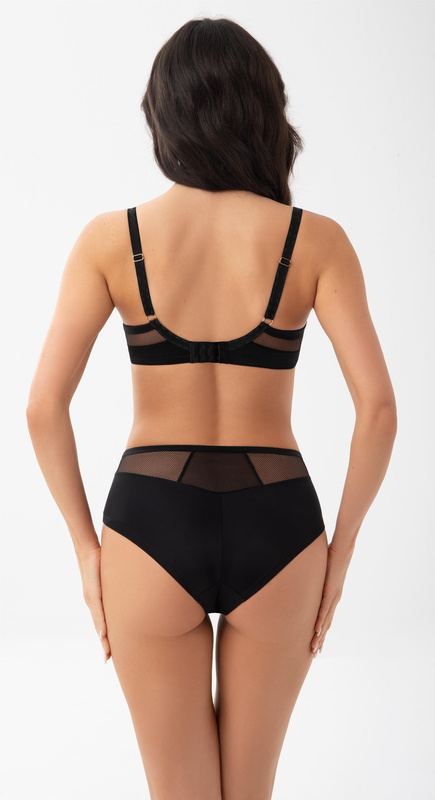 Miękki czarny biustonosz Gorsenia K900 IDA na duże biusty