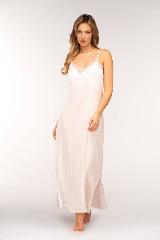 Długa elegancka halka ecru Unikat GINNY