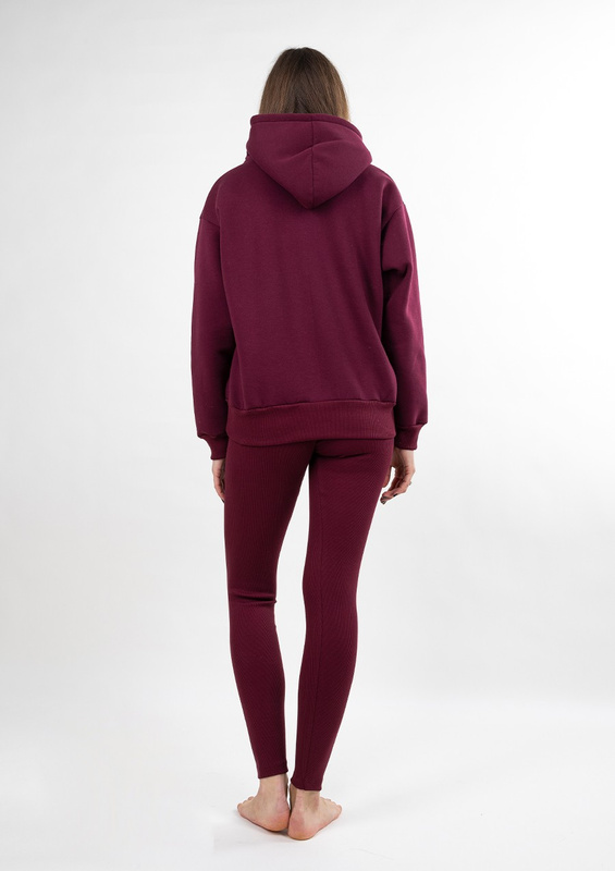 Komplet Oseye - bordo bawełna gruba i prążki - Dkaren