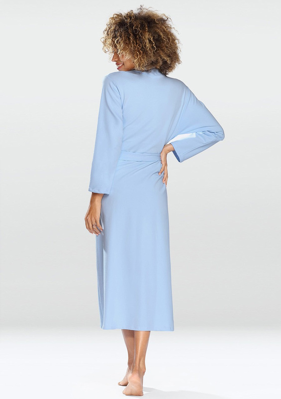 Bawełniany szlafrok/ podomka MELISSA - błękit nieba- Dkaren