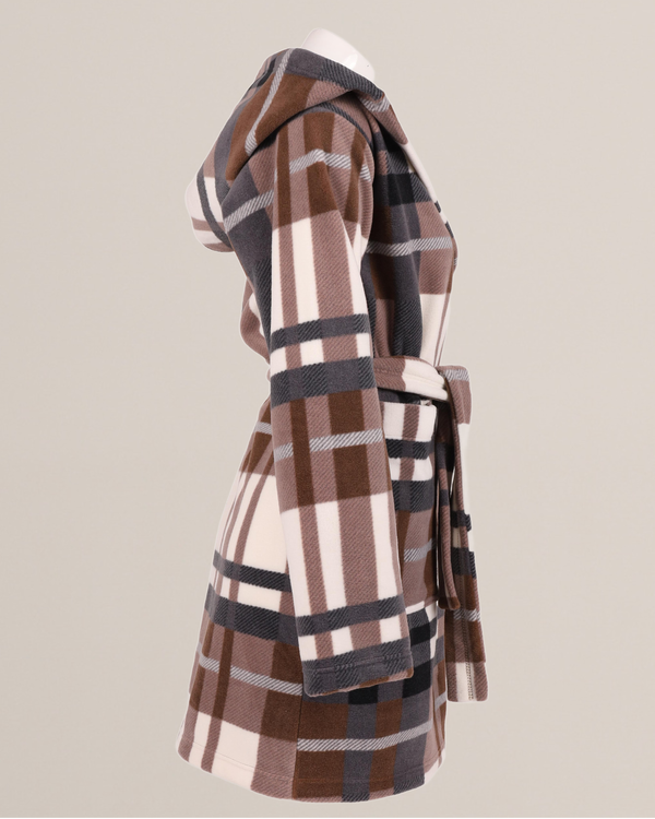 Cieplusi szlafrok z kapturem De Lafense 031 brąz