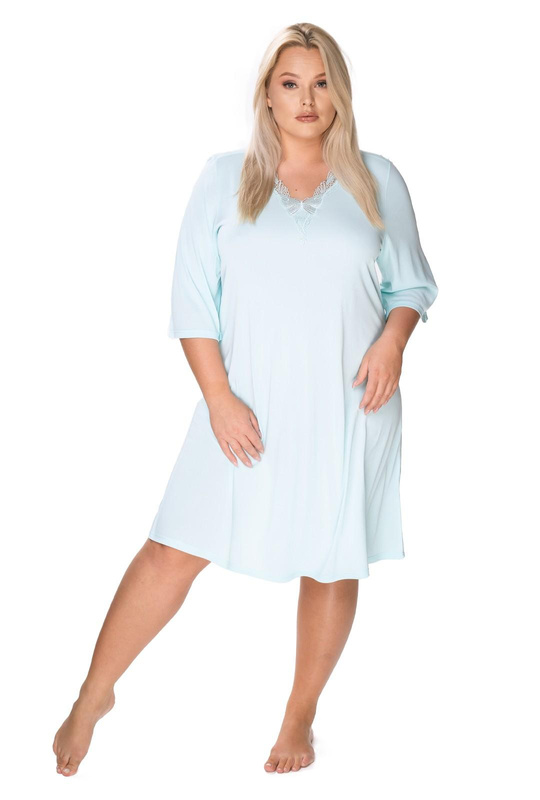 Koszula nocna damska Elena wygodna 6400 mięta - Mewa