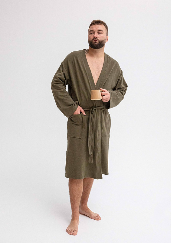 Bawełniany szlafrok/ podomka Męska Harry- niebieski- Dkaren