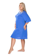 Koszula nocna damska Elena wygodna 6400 szafir - Mewa
