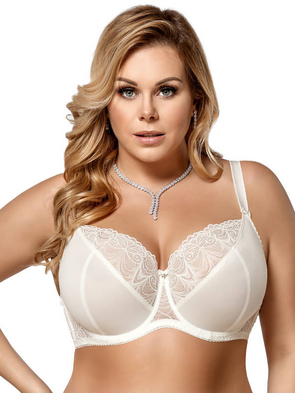 Kremowy biustonosz na duże biusty Gorsenia k425 CASABLANCA