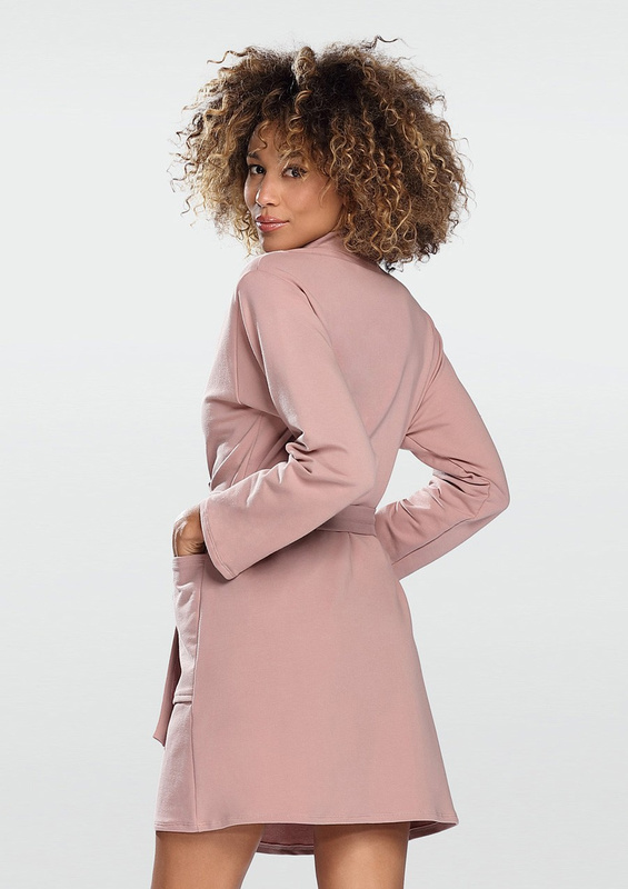 Szlafrok/Podomka bawełniana POLA - pudrowy róż- Dkaren