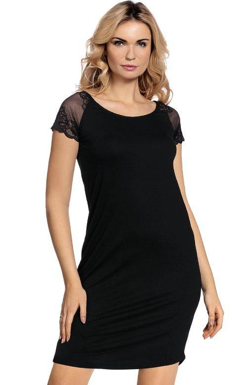 Ekskluzywna chabrowa koszula nocna De Lafense 349 / 462 Estelle S-4XL