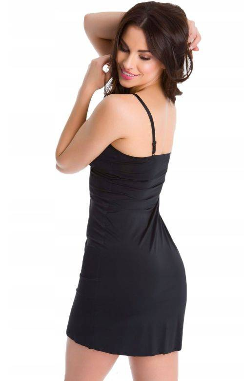 Gładka czarna bezszwowa halka Julimex - Soft & Smooth