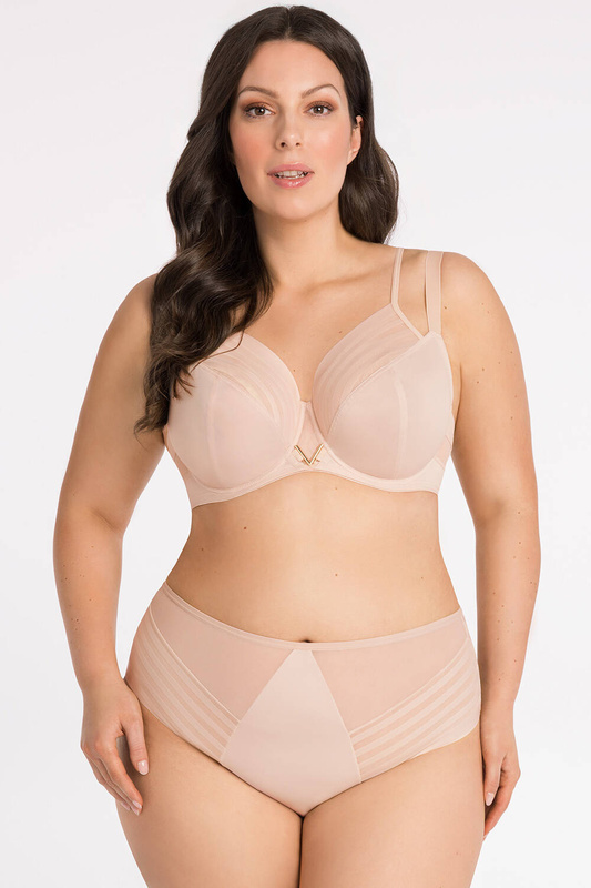 Beżowe figi z paskami Gorsenia K811/1 YOKO