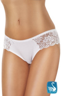 Białe bawełniane figi damskie z koronką Gabidar 105