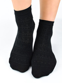 Skarpetki damskie z jebwabiem wzorki czarne - Noviti SB129