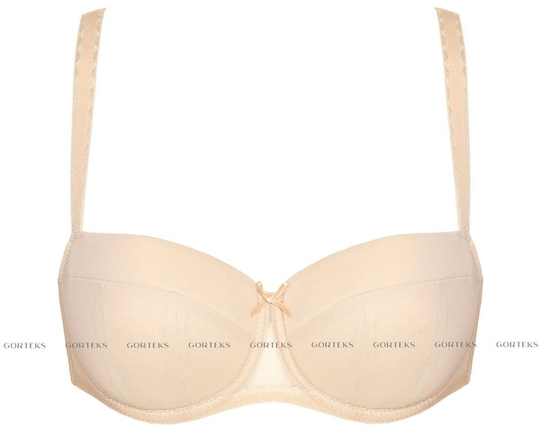 Usztywniany gładki beżowy biustonosz Gorteks Zara/B4