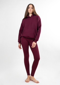 Komplet Oseye - bordo bawełna gruba i prążki - Dkaren