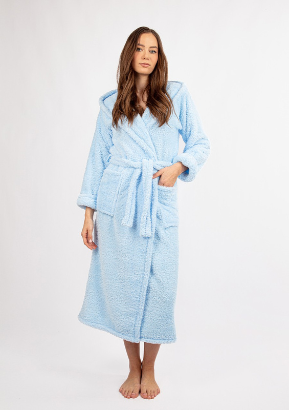 Szlafrok/Podomka DIANA DŁUGA - puch błękit  - Dkaren