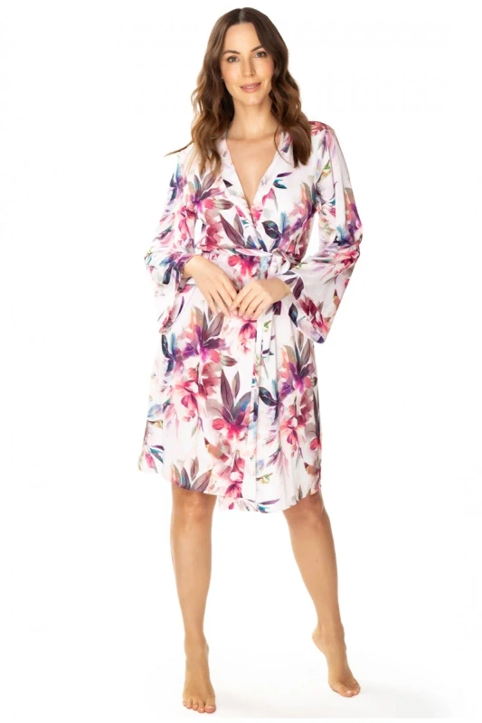 Kolorowy peniuar w kwiaty Mewa Larissa 86663