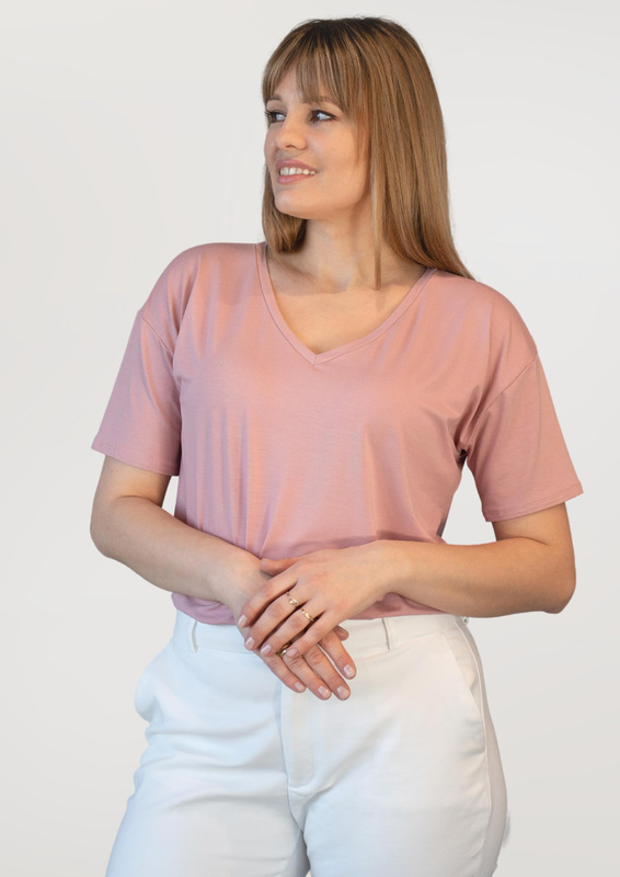 Luźna koszulka damska Babell PATTY RÓŻOWY