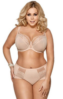 Beżowe pełne figi z koronkowymi wstawkami Gorsenia K442 LUISSE