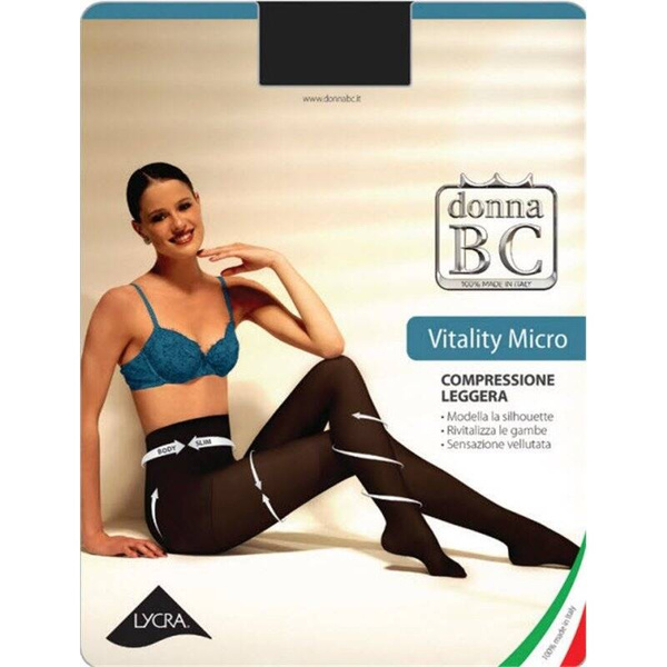 Włoskie rajstopy Donna BC - Vitality Micro /Czarne 