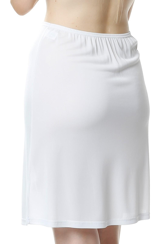 Klasyczna półhalka Luna gładka 6417 biały - Mewa