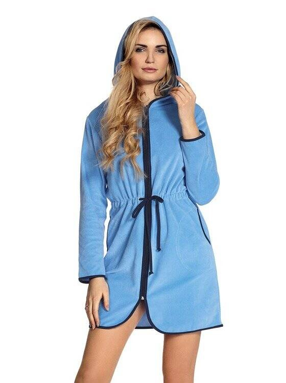 Welurowy szlafrok damski z kapturem De Lafense - 313 / Desiree