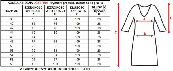Damska koszula nocna Józefina symetryczne wycięcie 0388 granatowy - Mewa