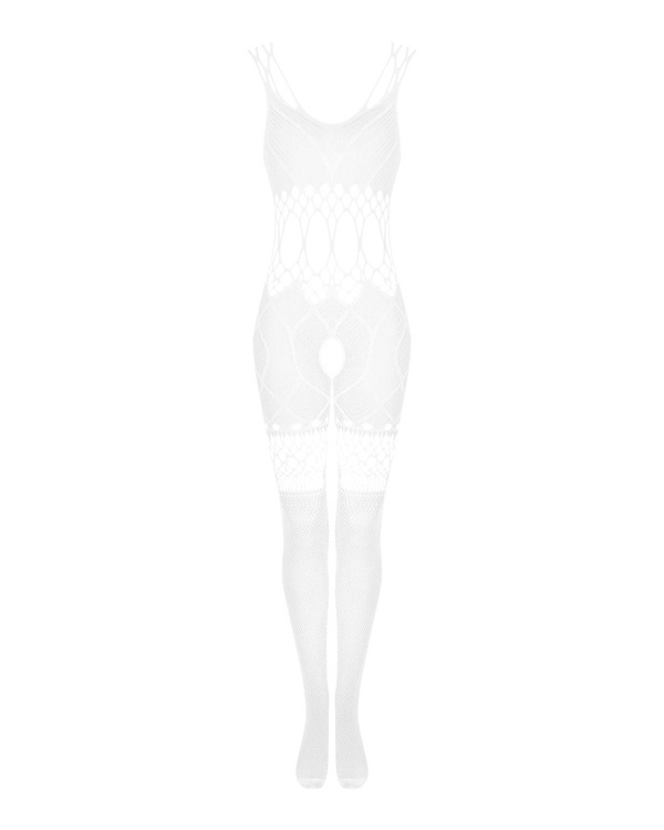 Biały prześwitujący bodystocking Obsessive G330