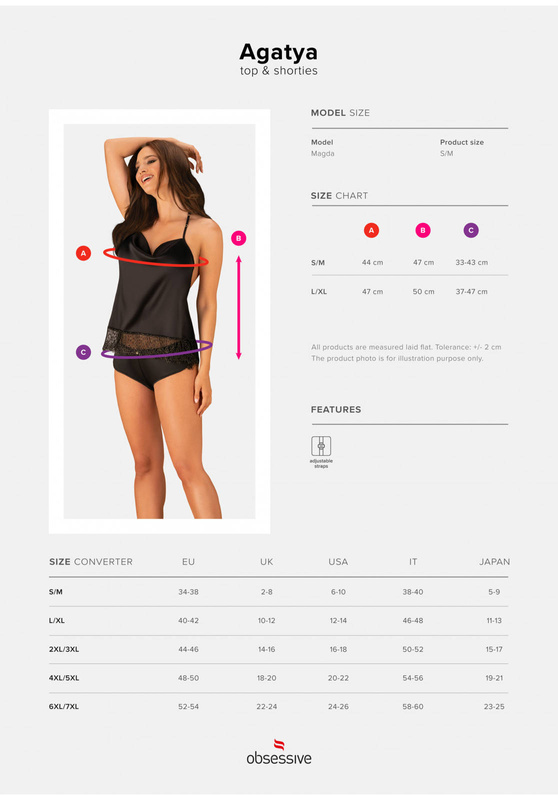 Zmysłowy komplet 2-częściowy z ozdobnymi plecami Obsessive Agatya