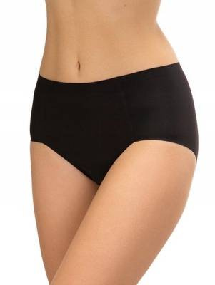 Gładkie wysokie bawełniane figi De Lafense CZARNY 018 Sara