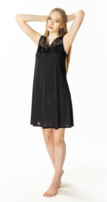 Koszula nocna z koronkowym dekoltem i plecami Mewa 6374 Paula