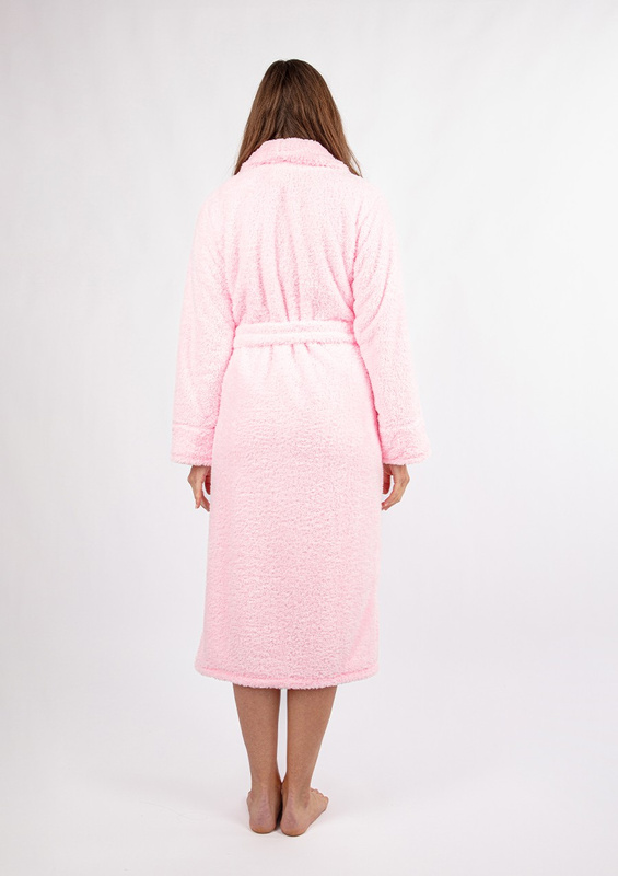 Puchaty szlafrok/ podomka ELIZA DŁUGA - puch róż - Dkaren