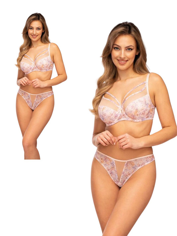 Kolorowy biustonosz półusztywniany Unikat LORI semi soft peach