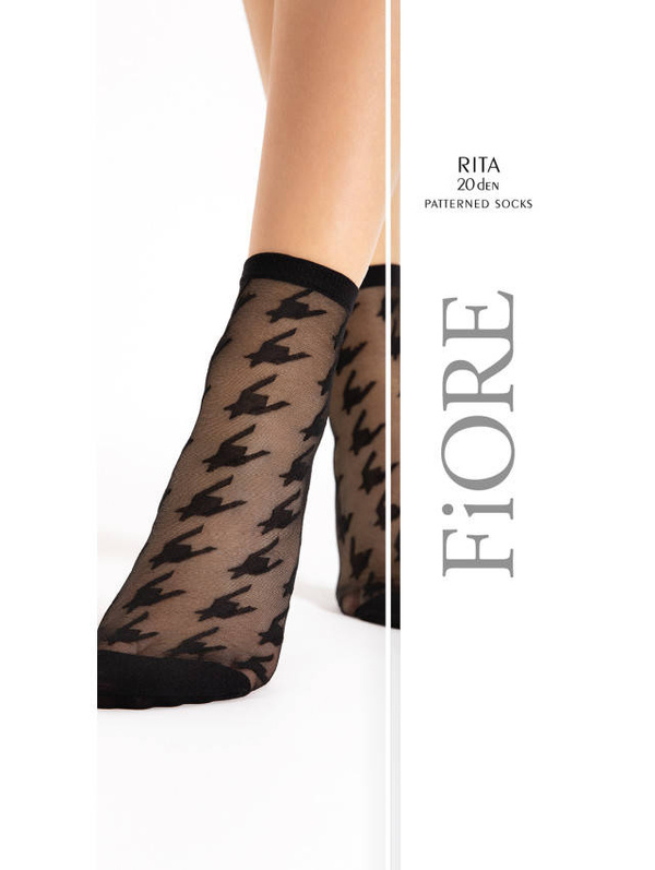 Czarne skarpetki we wzorki Fiore RITA 20 den