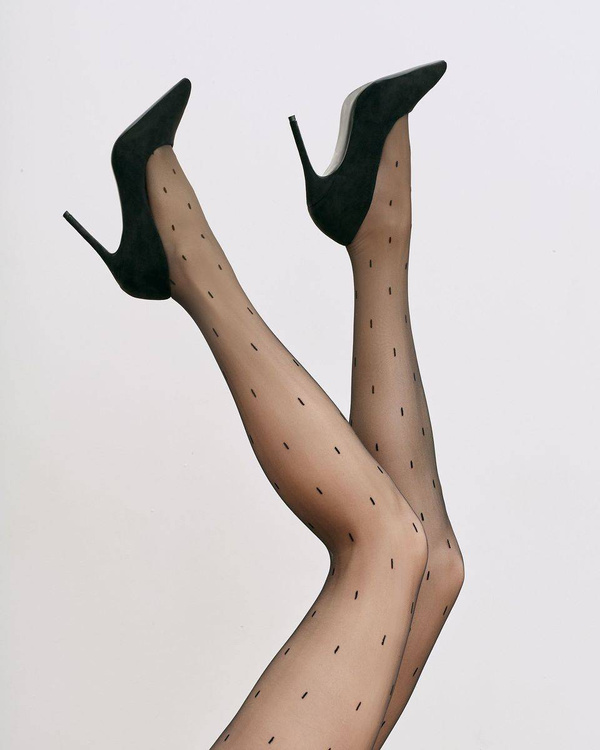 Rajstopy czarne w modne kreski Gabriella Navel 20 den