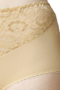 Figi damskie Liza wysoki stan z koronką kol. beżowy - Mewa