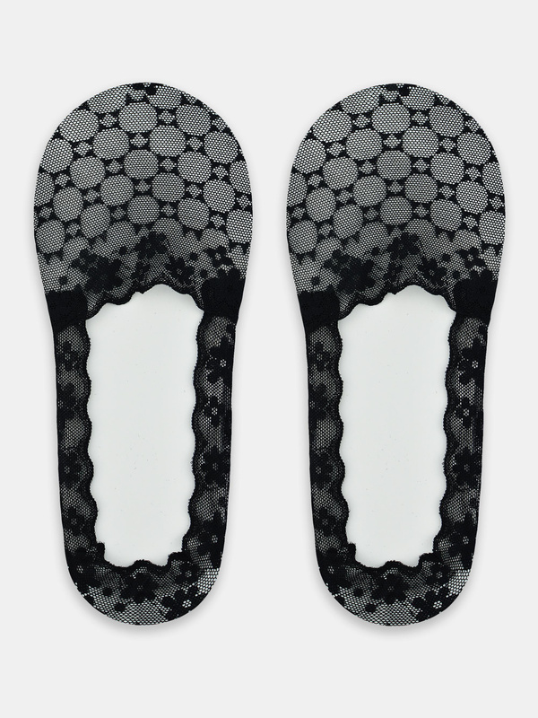 Stopki niskie koronka silikon ABS czarne Noviti SN053