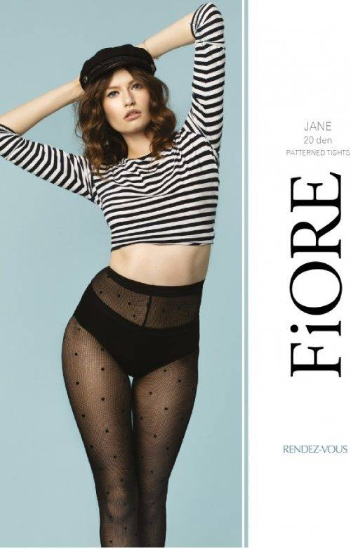 Rajstopy Fiore JANE w kropeczki na siateczce