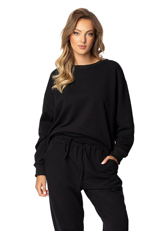 Bawełniana stylowa bluza DK-K-B7 czerń Dkaren