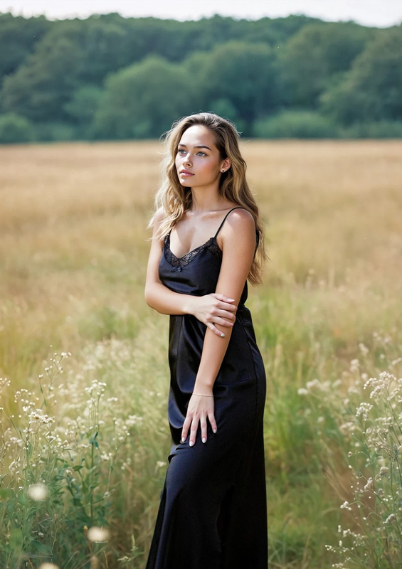 Halka Abeni - satyna czarny - Dkaren