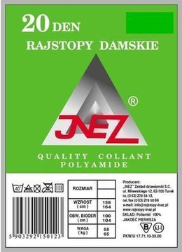 Rajstopy damskie Inez elastyczne 20 DEN (woreczek)