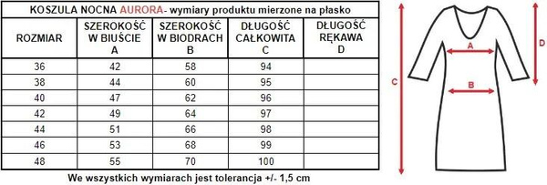 Koszulka damska nocna AURORA z ładnym dekoltem 6385 niebieski - Mewa