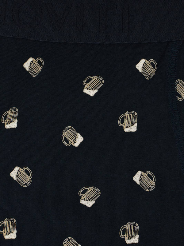 Czarne bokserki męskie w kufle piwa Noviti BB006-M-02