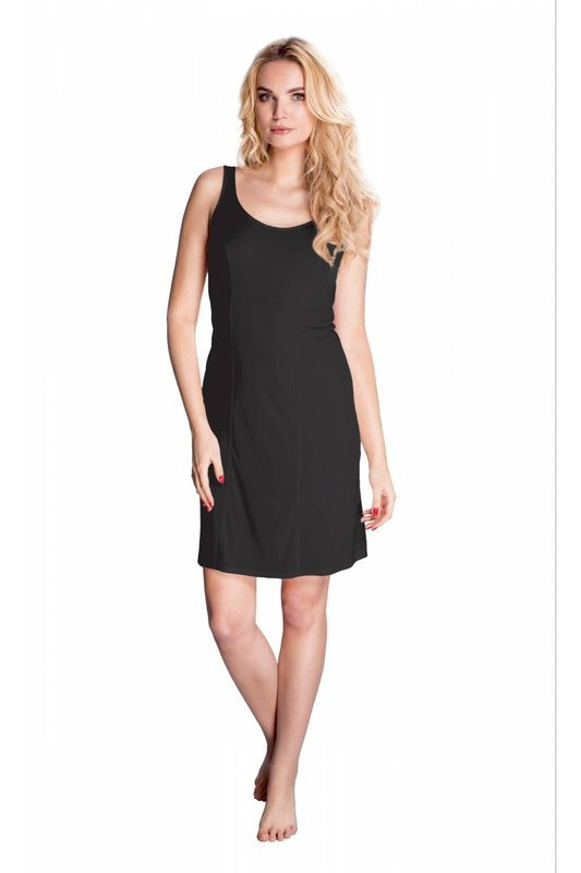 Klasyczna halka Mewa 4126 Amanda z jedwabiu Vistex- czarna