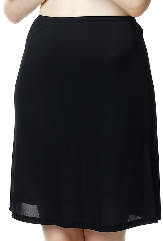 Klasyczna półhalka Luna gładka 6417 czarny - Mewa