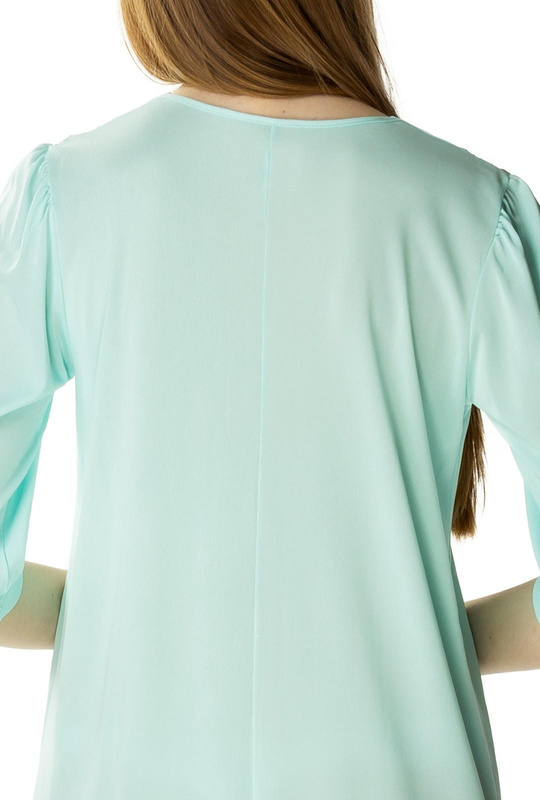 Długa koszula nocna Diana z ładnym dekoltem mięta - Mewa