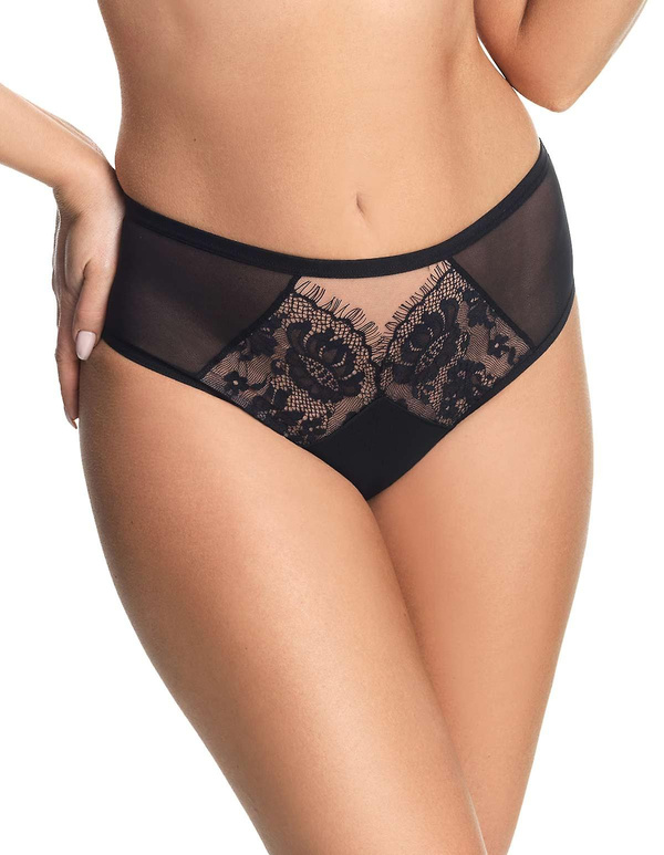 Eleganckie czarne figi brazyliany Gorsenia K649 ALICANTE